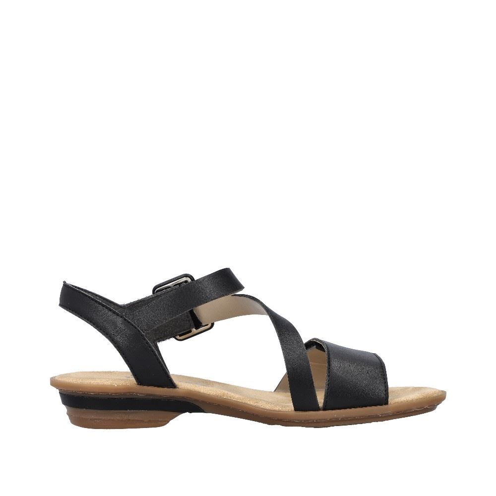 Rieker Antistress Sandalette Riemchen Klettverschluss schwarz S12 63460-00 