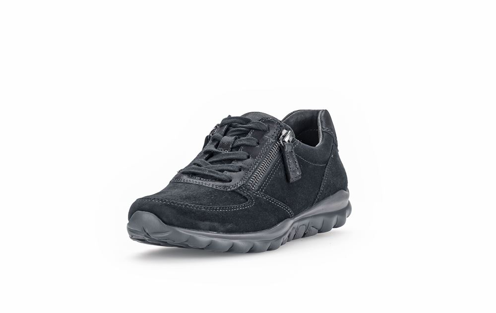 Gabor rollingsoft Sneaker low Rauleder Wechselfußbett blau S23 36.968.26 