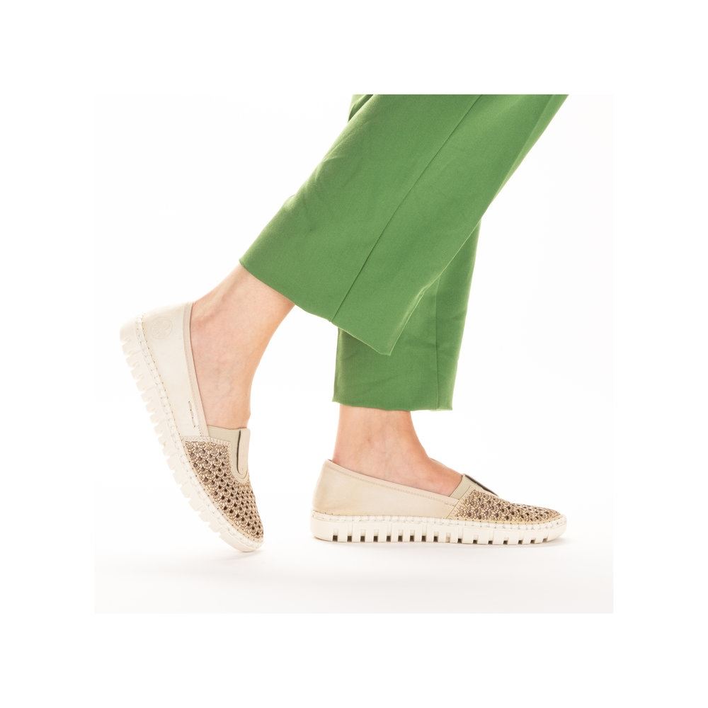 Rieker Damen Slipper Ballerina sportlich beige S13  M2361-60 