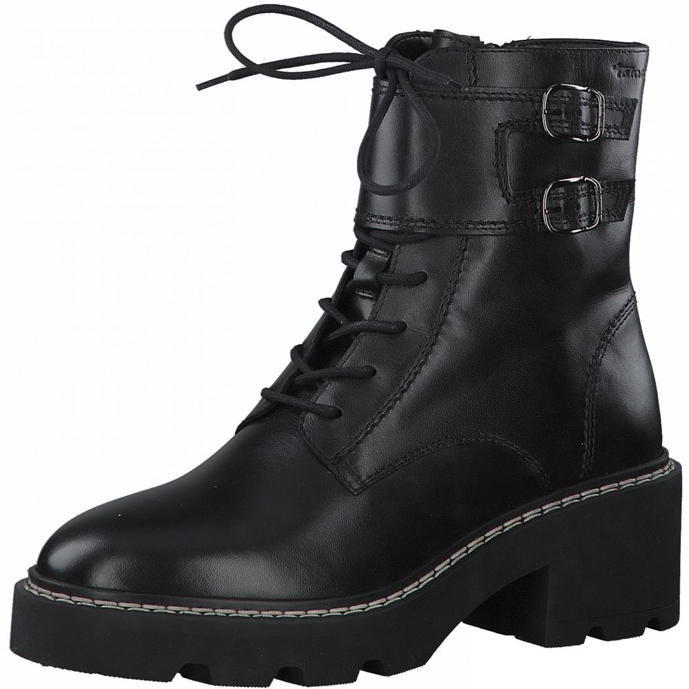 Tamaris Stiefelette Schließe Leder schwarz S21  1-1-25271-27 41 | 003 BLACK LEATH | 
