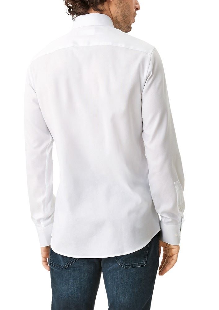 s.Oliver Hemd Langarm Slim Fit Kentkragen Manschetten weiß S21 2107821 