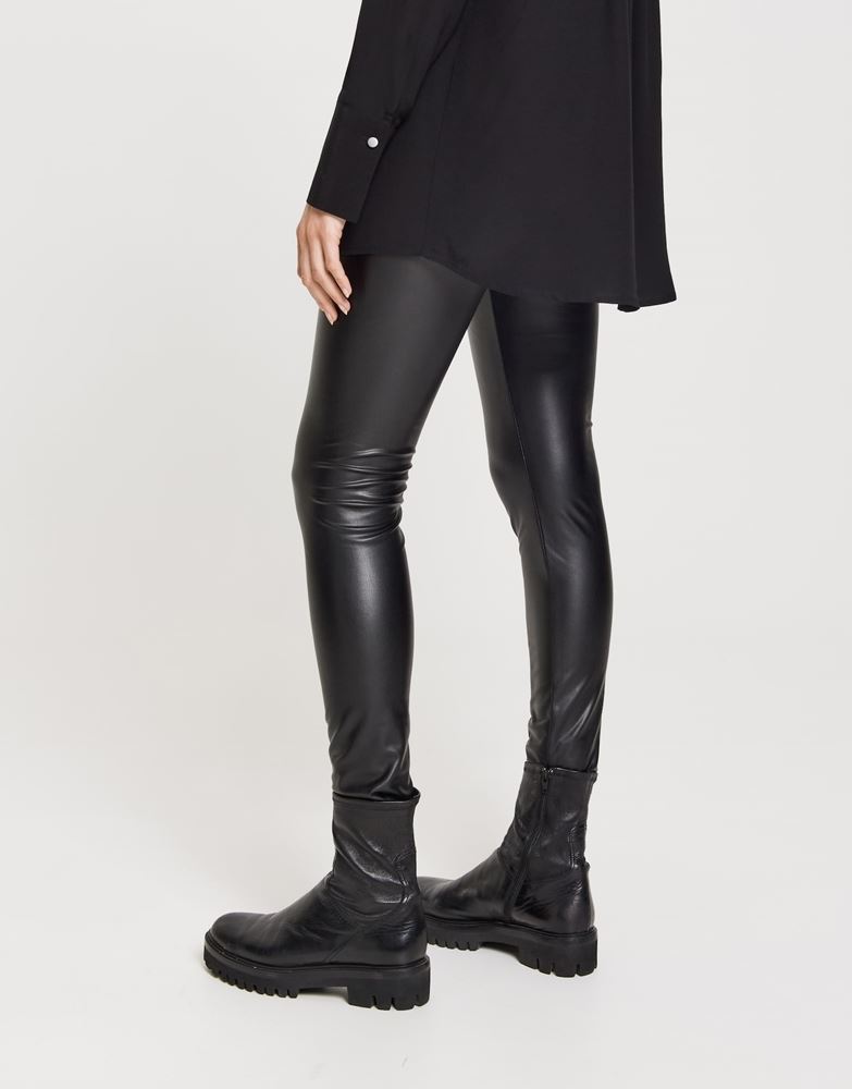 OPUS Leggings Elyssa Lederimitat schwarz S21 229304425#O1009 