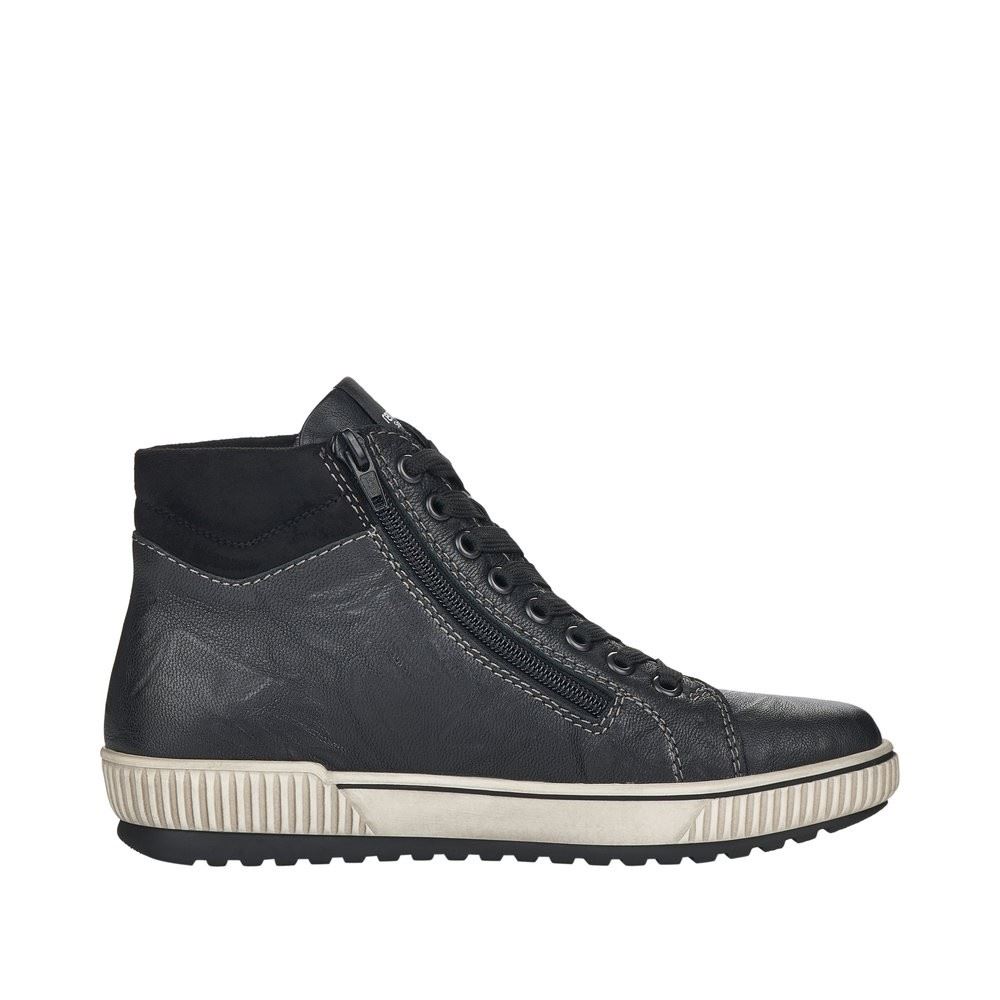 Remonte Damen Schnürschuh Sneaker High Leder TEX- Membran schwarz S22  D0772-01 38 | schwarz/schwarz | G