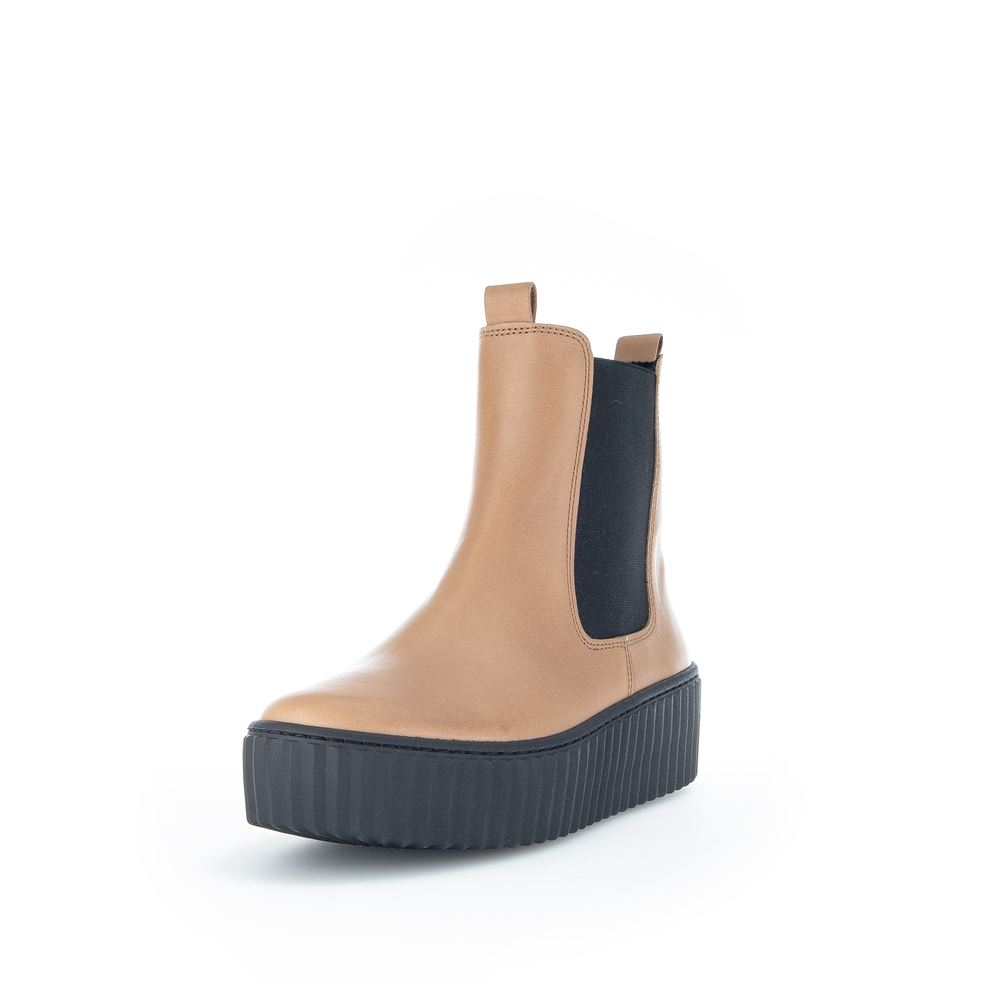 Gabor by Yvonne Catterfeld Chelsea-Boot Leder Wechselfußbett braun S22 93.712.24 