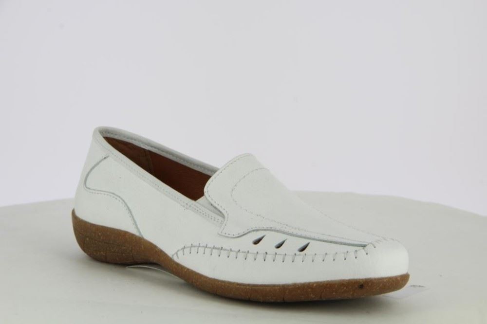 Aco Slipper Sabine 14 Leder weiß beige 281/2574 37 | 5099 white | 