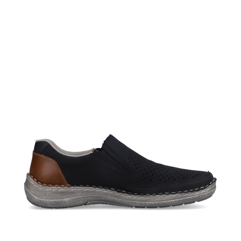 Rieker Antistress Herren Slipper Lochmuster Extraweite- H blau S13 03079-14 