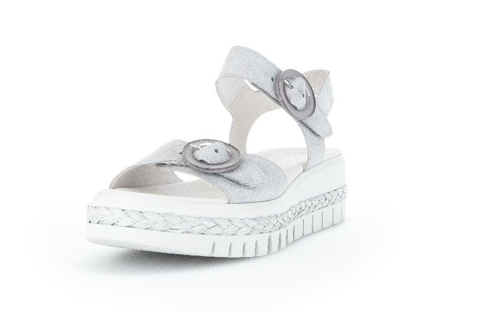 Gabor Plateau Sandale Rauleder grau S12  84.621.19 5,5 | light grey | F
