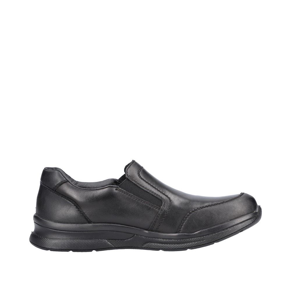 Rieker Antistress Herren Slipper Schlupfschuh klassisch Leder TEX- Membran extraweit schwarz S22 14850-00 43 | schwarz/nero | H
