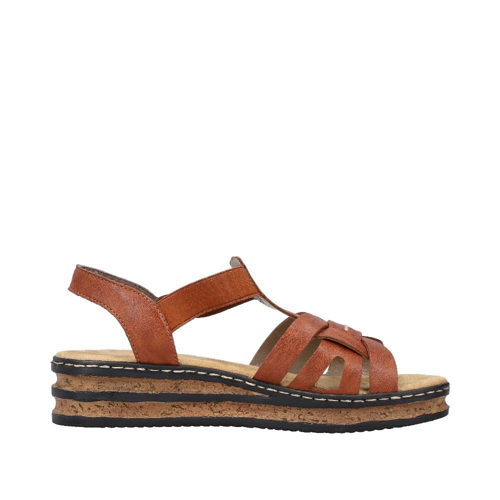 Rieker Antistress Keilsandalette Sohle Korkoptik braun S12 62918-22 41 | cognac | E