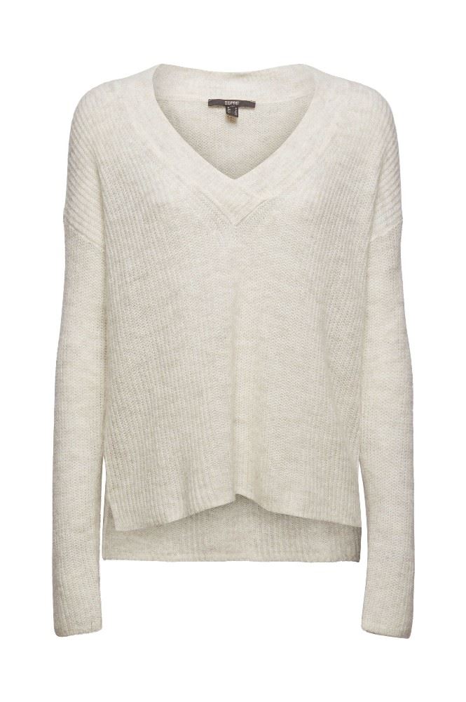 ESPRIT Pullover mit V-Ausschnitt mit Alpaka 991EO1I309 M | E059 ICE 5 | 