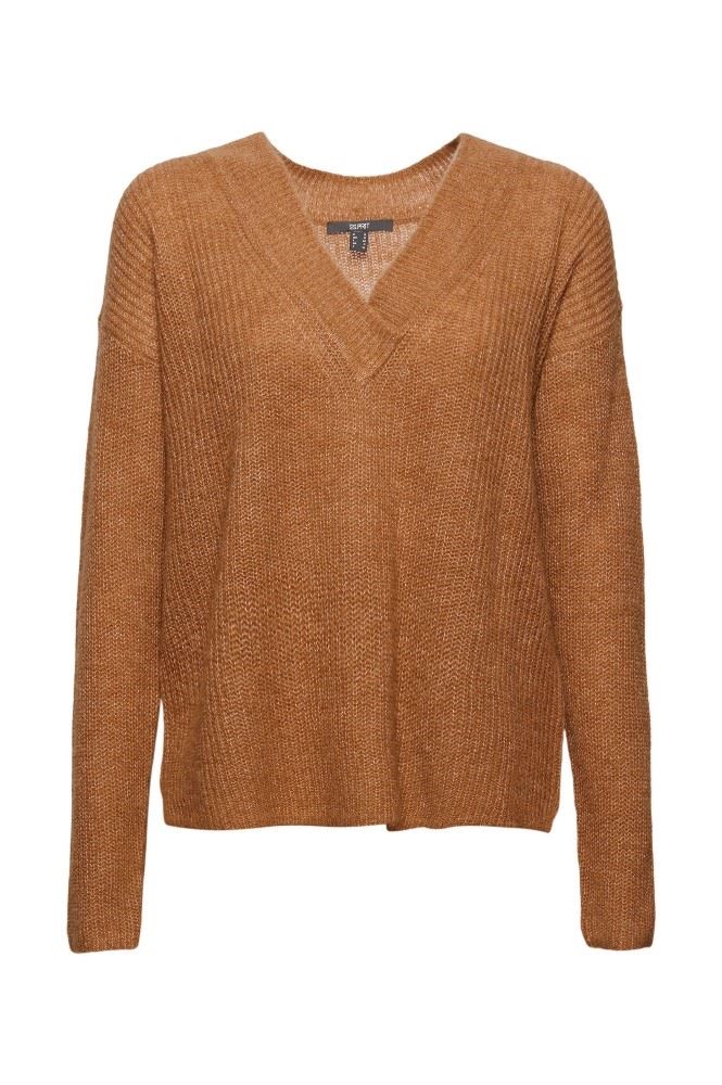 ESPRIT Pullover mit V-Ausschnitt mit Alpaka 991EO1I309 S | E239 CARAMEL 5 | 