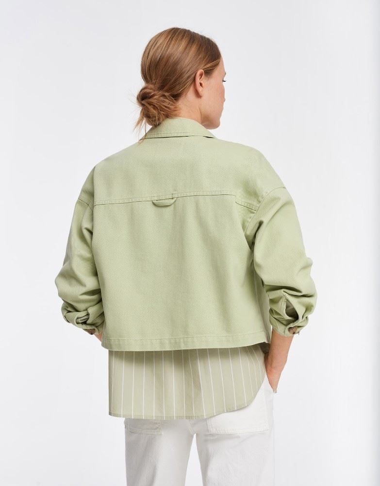 OPUS Sommerjacke Hardil Brusttasche Hornoptik- Knöpfe grün S12 244719144120 40 | 30004 summer pe | 
