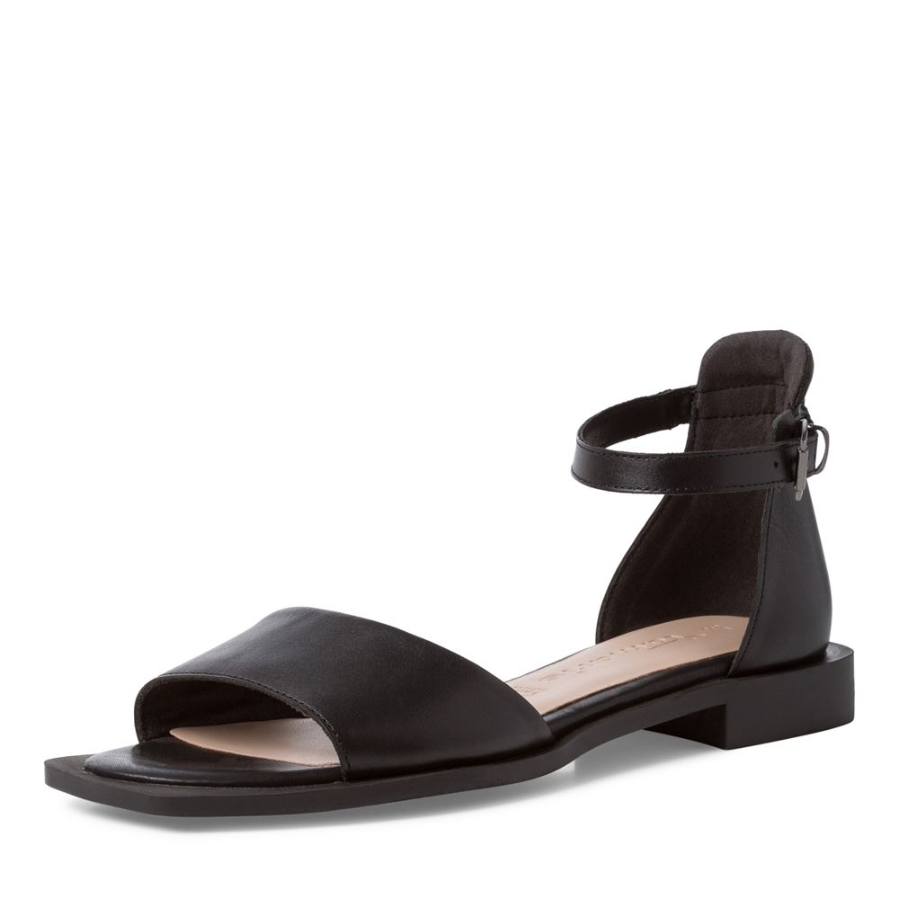 Tamaris Sandale Leder TOUCHit Fußbett schwarz S12 1-1-28142-28 39 | 016 BLK LEATH. | 