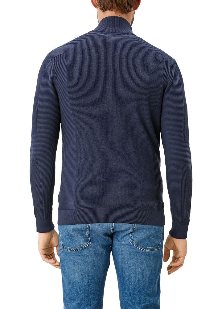 s.Oliver Strickjacke Stehkragen Reißverschluss blau S21 2106407 