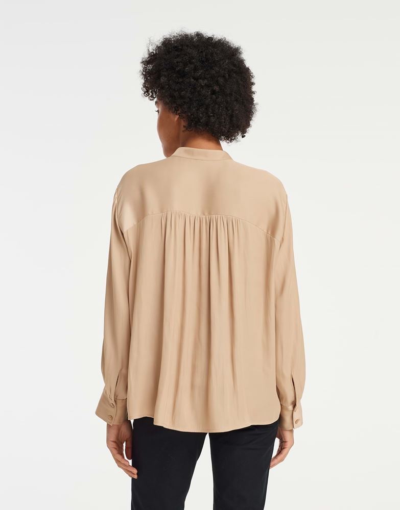 OPUS Bluse Fogeta schimmernd weite Silhouette beige S22 1012439415147 