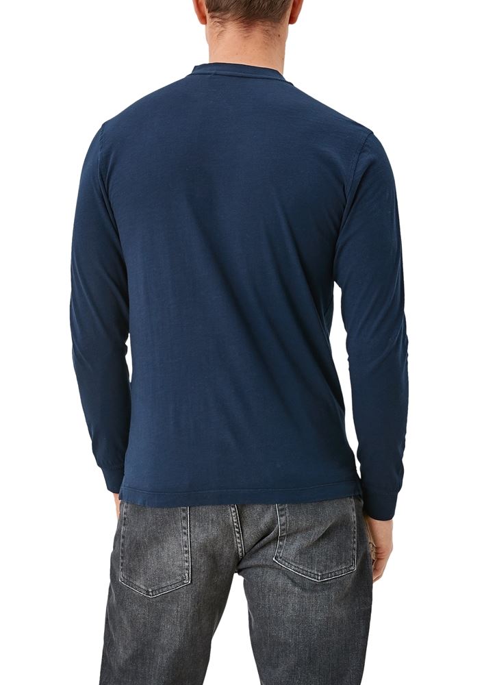s.Oliver Henley- Shirt langarm blau schwarz S12  2116858 S | 5876 dark blue | 