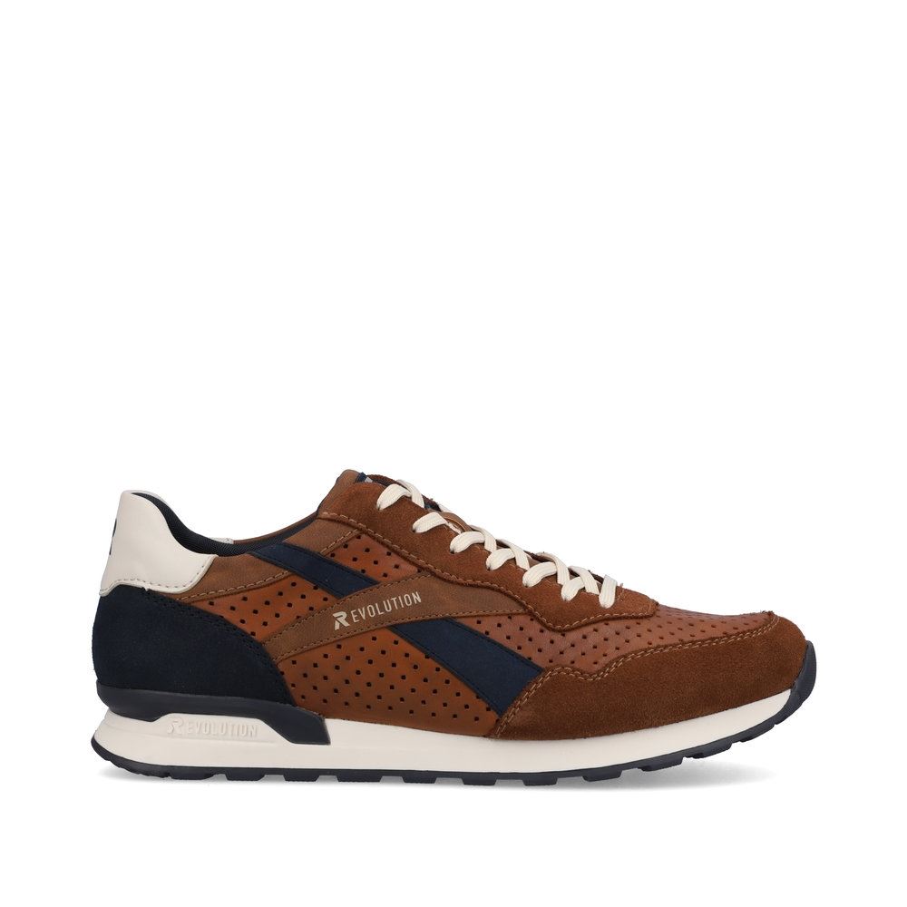 Rieker Evolution Herren Sneaker Halbschuh Leder Wechselfußbett durchbrochen braun S13 U0302-24 