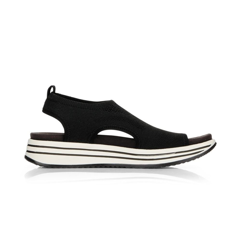 Remonte Sandalette Gummizug Plateau Memosoft schwarz R2955-02 38 | schwarz | F
