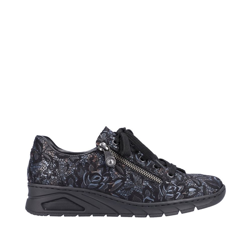 Rieker Damen Schnürschuhe schwarz-metallic S23 N3302-90 