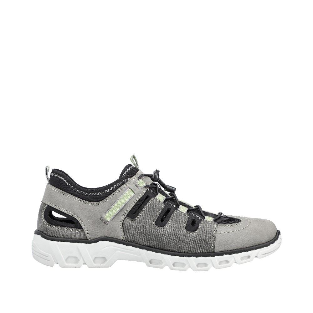 Rieker Antistress Herren Slipper Schlupfschuh Schnellschnürung  grau S12  14508-40 42 | Grau | H