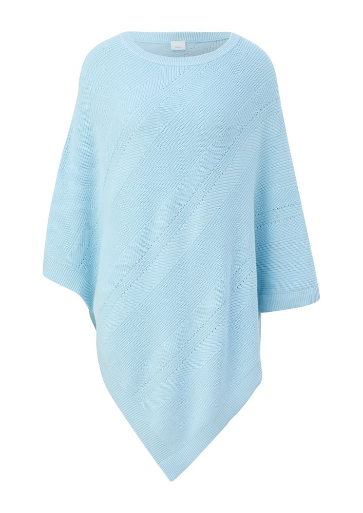 s.Oliver Strickponcho aus Viskosemix weiß, blau, orange S13  2128002 