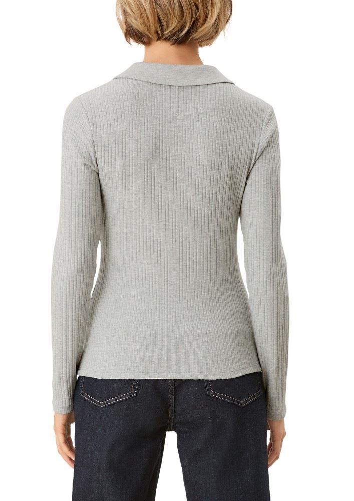 s.Oliver Longsleeve mit Hemdkragen blau und grau 2117577 42 | 9400 grey | 