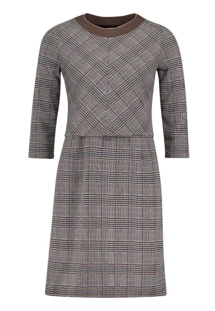 Betty Barclay Kleid kariert schwarz camel 64180629 