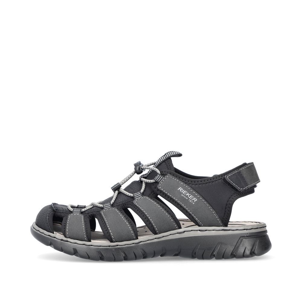 Rieker Herren Trekkingsandalen graphitschwarz S13  26770-00 42 | schwarz/schwarz | G