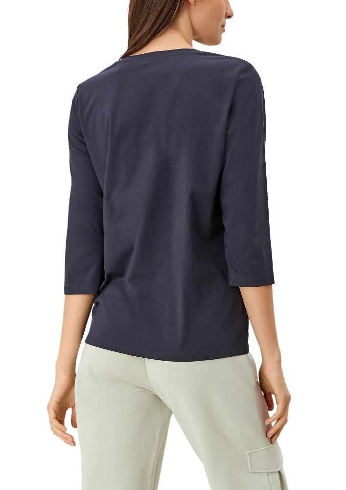 s.Oliver Jerseyshirt mit Frontprint 3/4 Arm 2110442 XS | 59D1 navy place | 