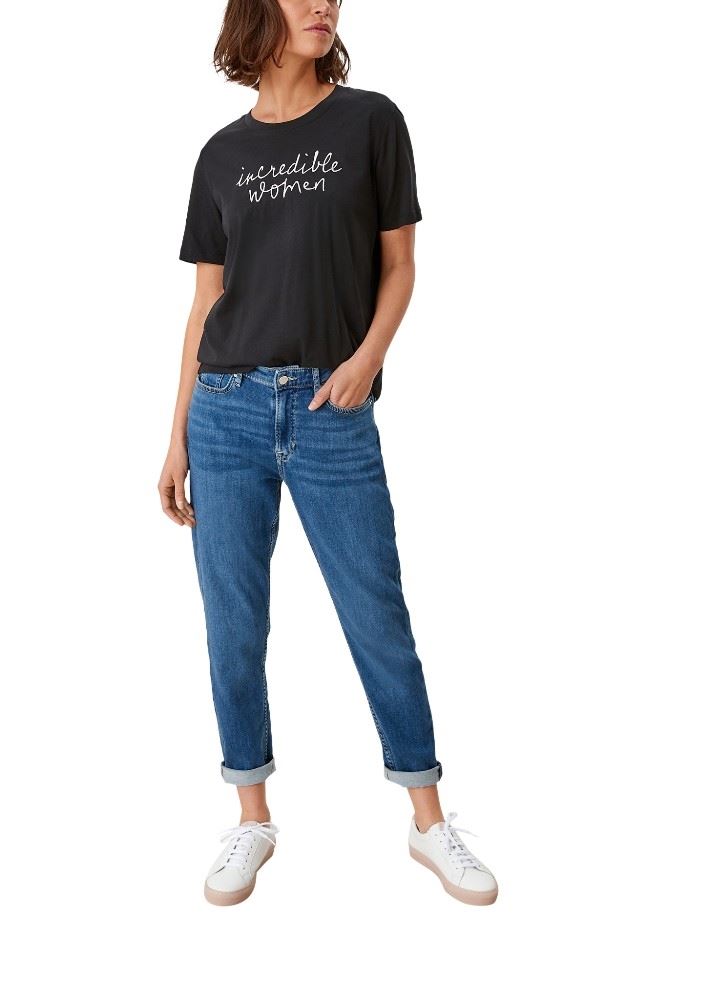 s.Oliver Shirt Baumwolle mit Stickerei 2114700 S | 99D0 black plac | 