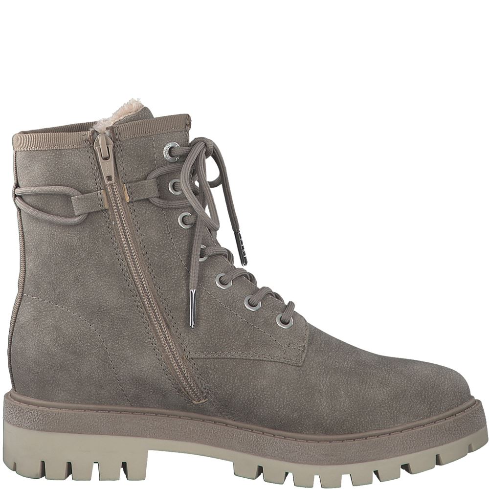s.Oliver Damen Schnürboots Warmfutterr SOFT- FOAM Innensohle grau beige S22 5-5-26238-29 39 | 341 TAUPE | 