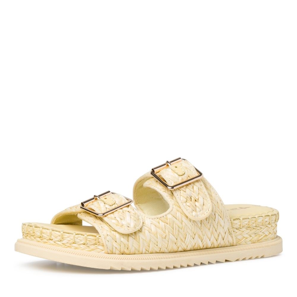 Tamaris Pantolette Flechtoptik gelb S12 1-1-27507-38 
