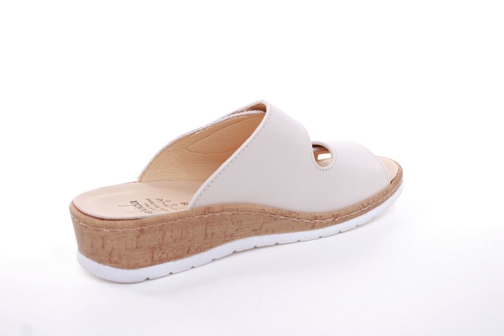 Portina Bequempantolette Wechselfußbett komplett Leder beige S12 42202K 38 | beige | 