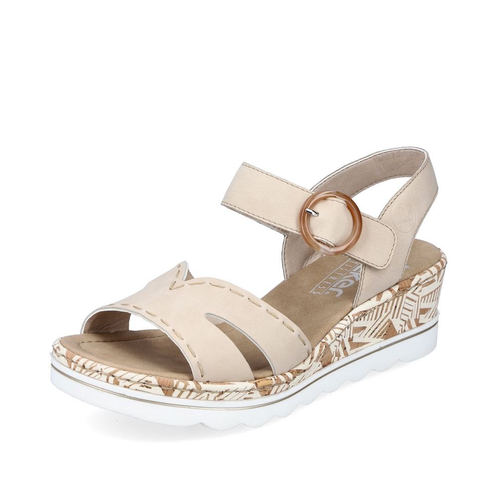 Rieker Damen Keilsandaletten champagner S13  67173-60 