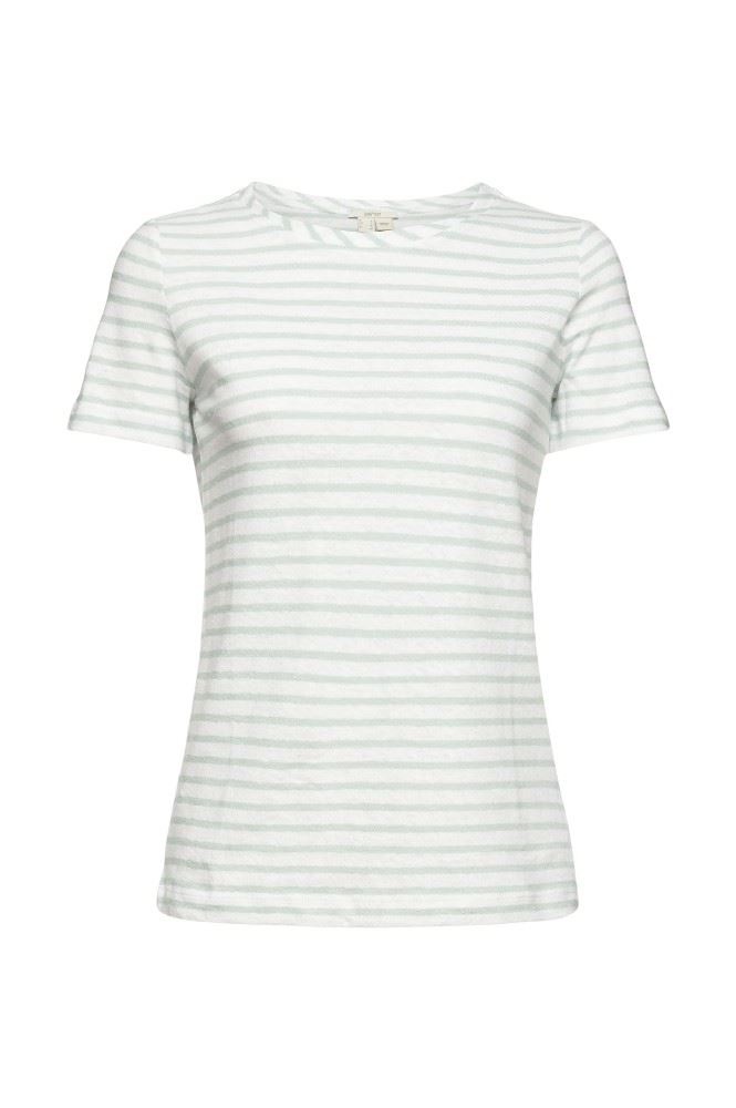 ESPRIT gestreiftes T-Shirt mit Leinen 042EE1K322 M | E335 DUSTY GREE | 