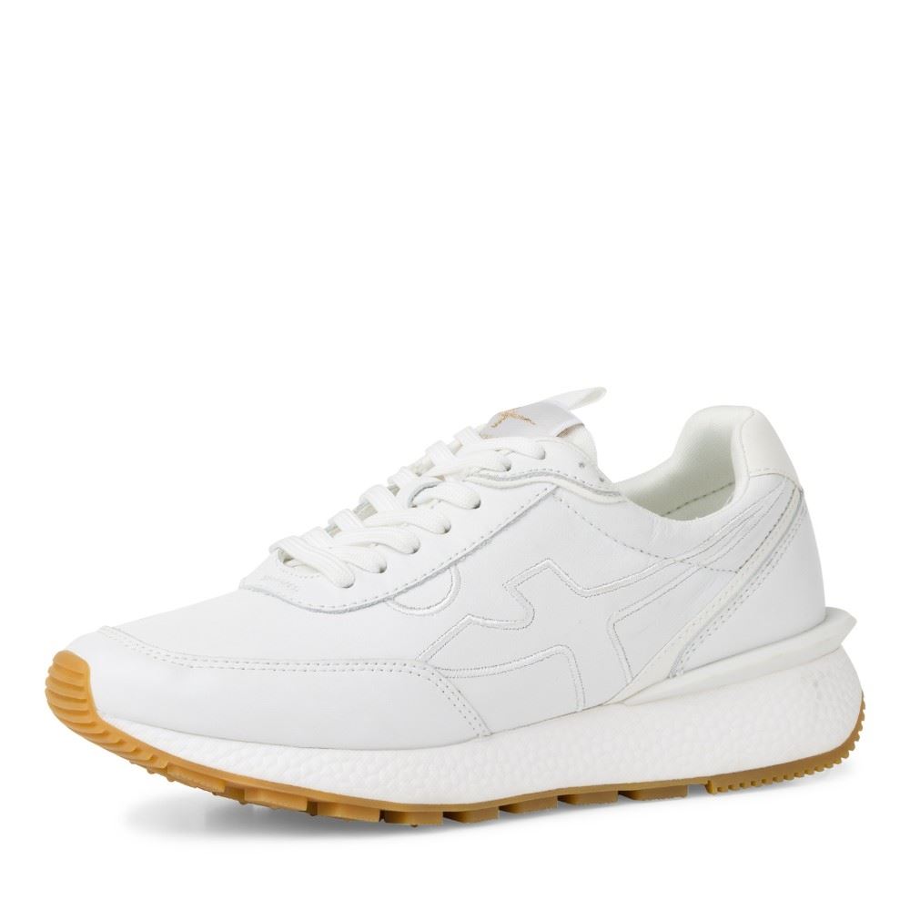 Tamaris FASHLETICS Sneaker Wechselfußbett weiß, blau S12  1-1-23747-28 38 | 100 WHITE | 
