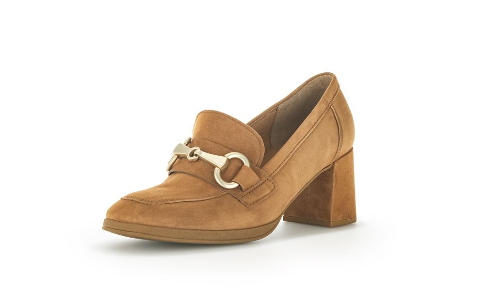 Gabor Trotteur Hochfrontpumps Rauleder Schmuck-detail braun S23 35.292.14 