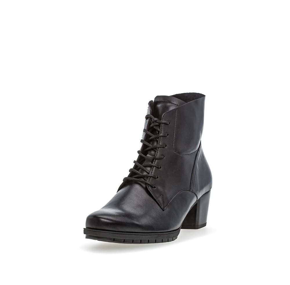 Gabor Schnürstiefelette Leder Comfort- Mehrweite H schwarz S23 36.605.57 