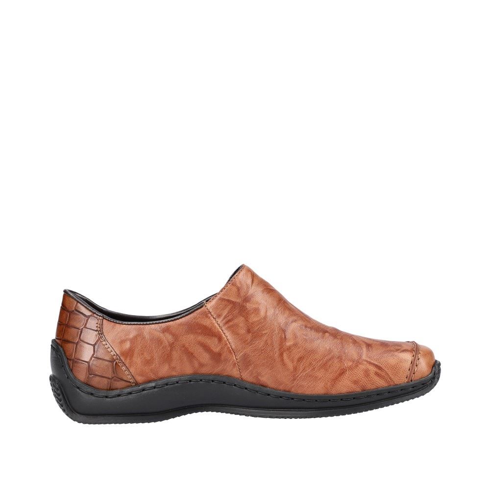 Rieker Antistress Damen Slipper Schlupfschuh Leder braun S22 L1750-22 37 | cuoio/palisande | E