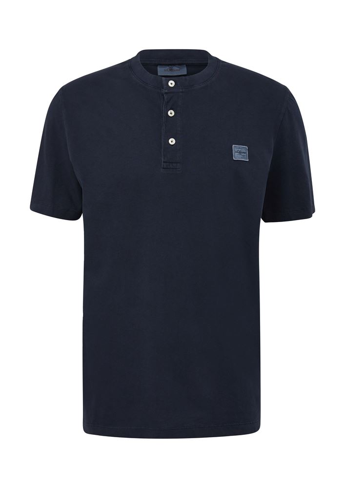s.Oliver Herren T-Shirt mit Henley-Ausschnitt blau, rosa, weiß S13   2133166 