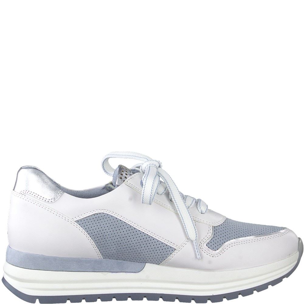 Marco Tozzi Sneaker Reißverschluss weiß hellblau 2-2-23741-28 36 | 181 WHITE/L.BLU | 