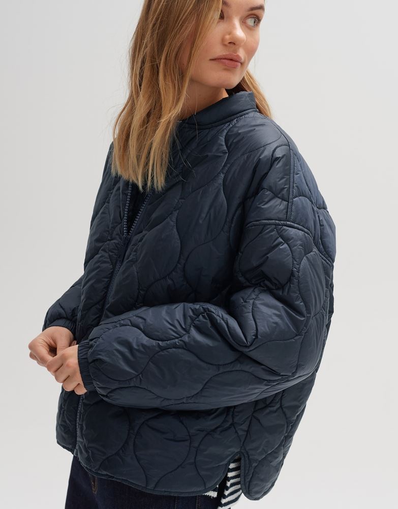OPUS Steppjacke Jamine bright No Duck Down Stehkragen blau S13  10010611098174 