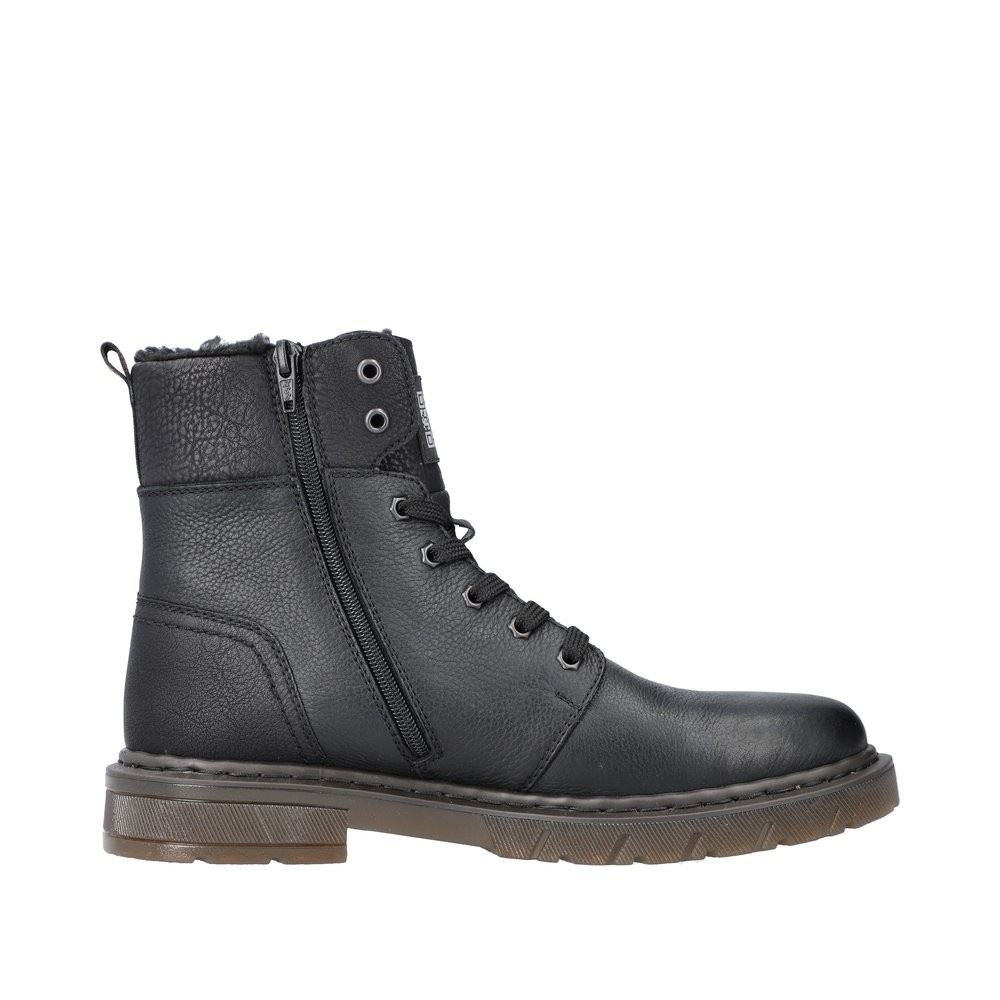 Rieker Antistress Herren Stiefel Schnürboots Leder schwarz S22 31602-00 