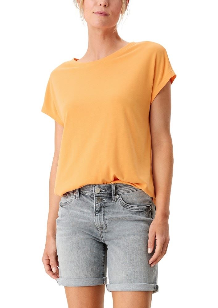 s.Oliver Damen T-Shirt Modalmix orange, grün S12 2116629 46 | 2242 amber | 