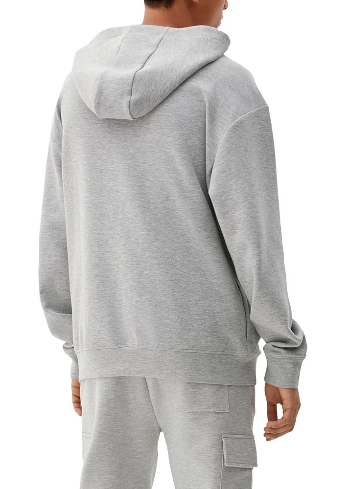QS designed by Herren Sweatshirt mit Effekt-Kragen grau S22  2119958 