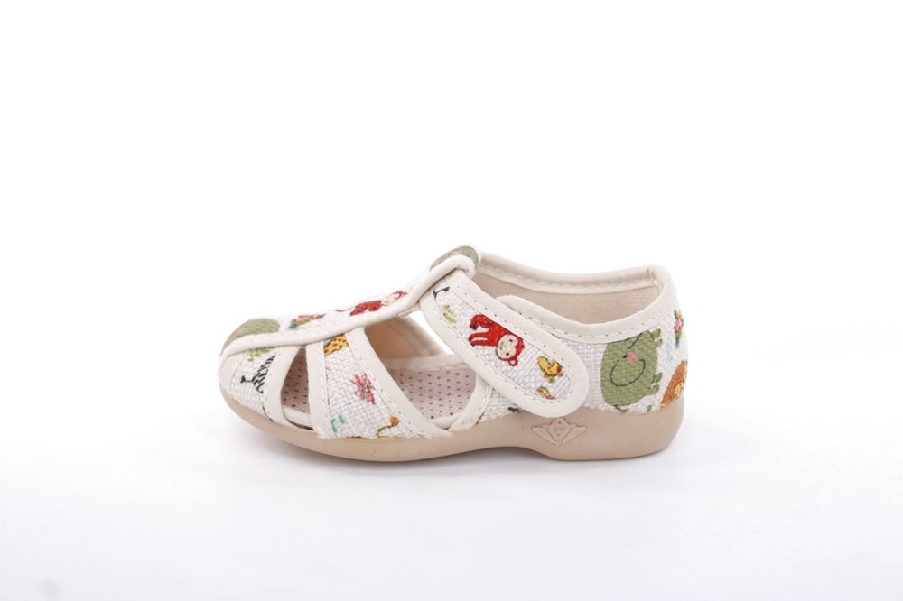 s`knöpfli Kinder Hausschuh Tier- Motiv Klettverschluss beige S13 Z28528 