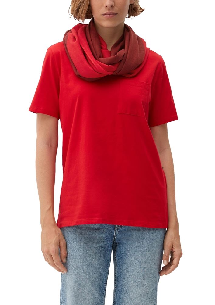 s.Oliver Loop-Schal im Colourblocking-Look S22  2121016 OneSize | 3877 RED | 