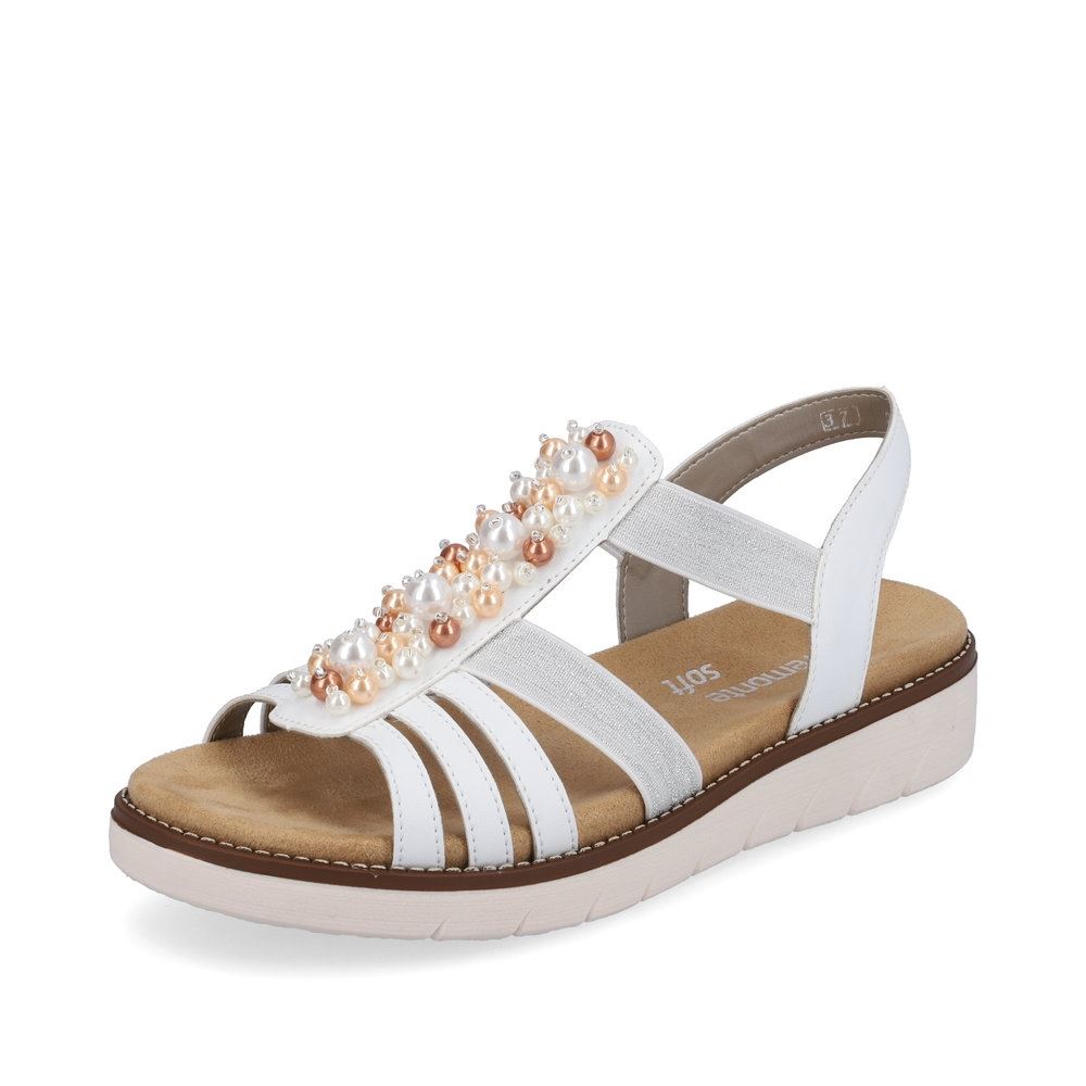 Remonte Damen Riemchensandalen edelweiß S13  D2047-80 39 | weiss/weiss-sil | F