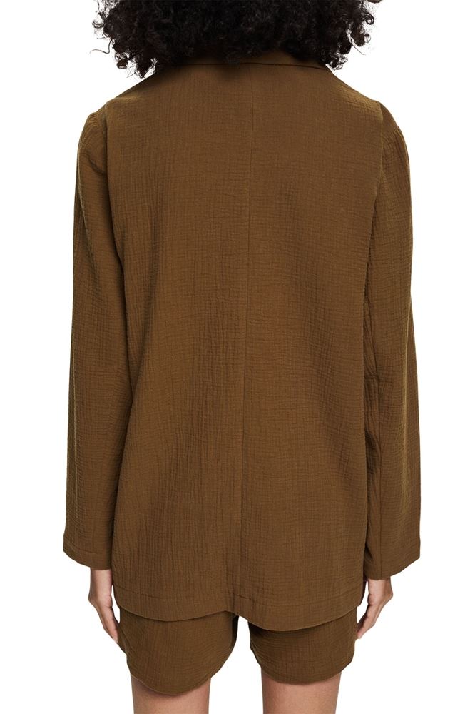 EDC Blazer Crinkle- Effekt ungefüttert grün S12  052CC1G302 M | C350 KHAKI GREE | 
