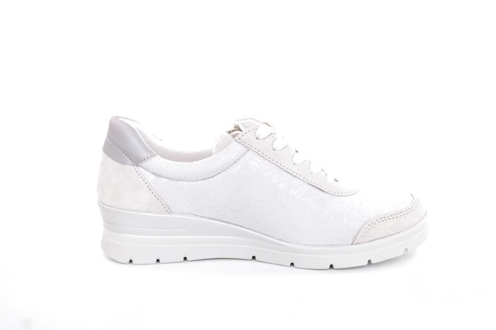 ACO LUNA 18 Damen Sneaker Leder/ Textil Wechselfußbett florales Muster grau S13 863/9309 